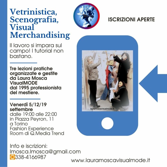 **Corso di Vetrinistica, Scenografia e Visual Merchandising** organizzato e gestito da Laura Mosca V.M. Scuola d'Arte, Vetrinistica, Visual 📍 _Fashion Experience Room, Q. Media Trend in Piazza Peyron 11, Torino_ 📅 _5, 12 e 19 settembre_ Il lavoro sul campo insegna più di mille tutorial. Questo ciclo di tre lezioni è pensato per chi vuole immergersi concretamente nel mondo del visual retail, esplorando le tecniche di vetrinistica, scenografia e visual merchandising in uno spazio creativo dove si sperimenta, si progetta e si crea. Un’opportunità unica per acquisire competenze pratiche, sviluppare il proprio stile e portare il concetto di esposizione commerciale a un livello superiore. 📌 Posti limitati