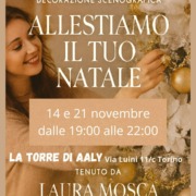 Diamo forma al tuo Natale  Due serate dedicate all’arte dell’allestimento, dove la vetrina diventa scenografia e ogni dettaglio racconta una storia.   Visual merchandising e decorazione scenografica natalizia  14 e 21 novembre | dalle 19:00 alle 22:00 La Torre di Aaly – Via Luini 11/c, Torino  Con Laura Mosca Visualmode* Per chi crede che ogni vetrina sia un palcoscenico. E ogni dettaglio, un invito a sognare.  Posti limitati – Prenota ora!  Info e Iscrizioni: +39 338 41 66 987 Iscrizione: €100 (acconto) Paghi la prima lezione per iscriverti e poi saldi la seconda €100 durante il corso.